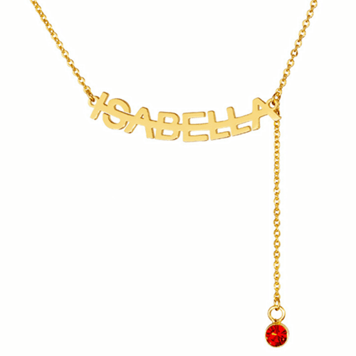 custom chic nameplate necklace vendors brand name necklace with birthstone jewelry distributor china
